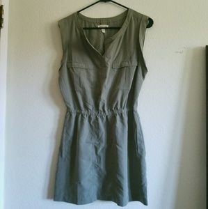 Silence + Noise Olive Military Dress